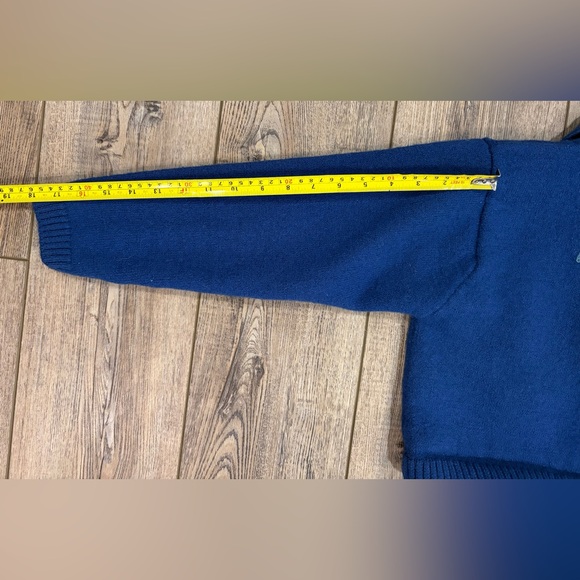 Vintage April Cornell Cottagecore Wool Cardigan Small Blue Floral - Picture 11 of 13